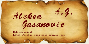 Aleksa Gašanović vizit kartica